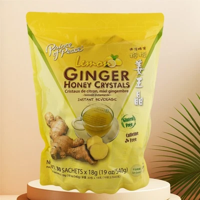 Lemon Ginger Tea Instant Ginger Honey Crystals, 30 Sachets -Prince of Peace - Image 1 of 4