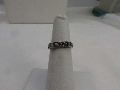 Vintage Sterling Silver Nugget Design Band Style Ring Sz 5 Marked 925 #80 - Image 1 of 4