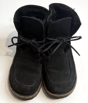 Birkenstock Unisex Bakki Ankle Boots Size 40 Suede Shearling Cozy Granola Hippie - Image 1 of 4