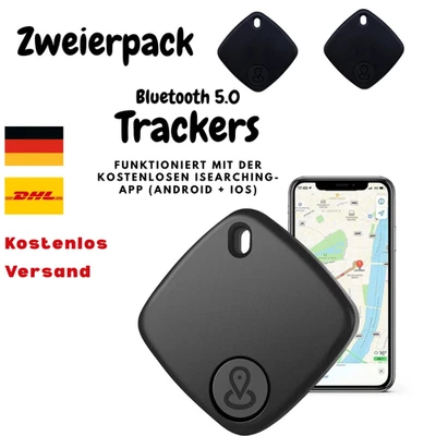 2X Bluetooth 5.0 Tracker Schlüssel Finder Taschen Hunde Katzen iPhone & Android - Bild 1 von 4