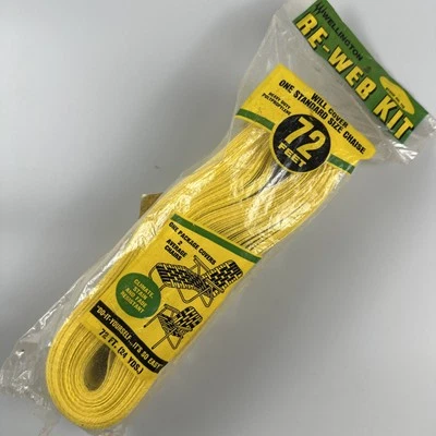 Wellington Re-Web Kit 72 pies Amarillo Blanco Rayas Silla de Césped Sellada, De Colección Foto 1 de 4