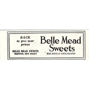 Belle Mead Sweets Bon Bons & Chocolates Trenton NJ 1921 Ad AF3-10 - Bild 1 von 2