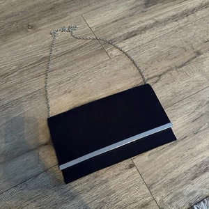 Next Navy Evening Clutch Bag with Chain Strap - Picture 1 of 5