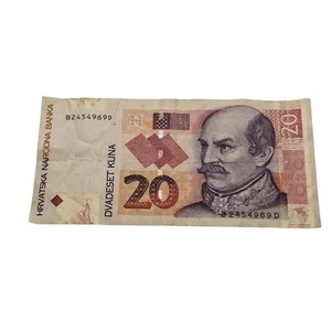 Kroatien 20 Kuna Banknote B2454969D Ausgabe 2012 Vor-Euro (gebraucht hat Knicke) - Bild 1 von 13