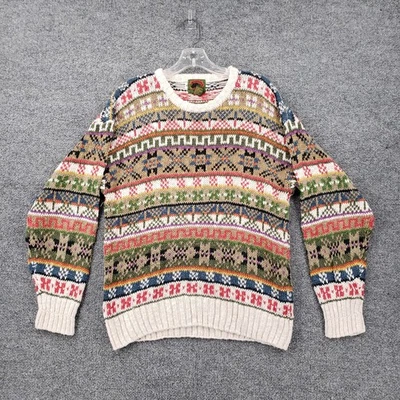 VINTAGE Boston Traders Sweater Mens Small Limited Edition Fair Isle Nordic Linen - Image 1 of 4