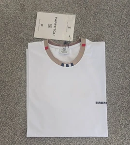 White Burberry T-shirt Mens New With Tags Size L - Picture 1 of 4