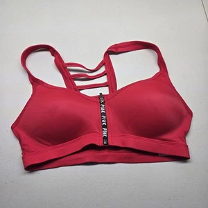 PINK Victoria's Secret Women Bra Medium Red Ultimate Push Up Front Closure - Picture 1 of 8