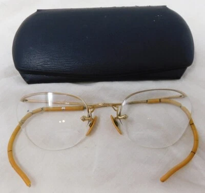 Gafas de colección AO sin montura ojo de gato años 50 1/10 relleno de oro amarillo de 12 quilates D44 Foto 1 de 4