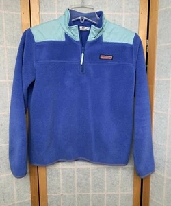 Vineyard Vines ~ Girls~ Blue and Aqua Pullover Fleece Sweatshirt ~ Size L (14) - Picture 1 of 7