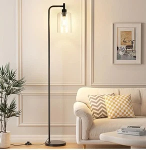 Oneach 66.5'' Black Floor Lamps for Living Room with Glass Shade Tall... - Picture 1 of 10