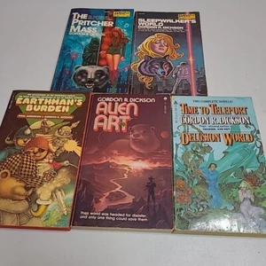Gordon R Dickson lot Of 5 Vintage Sci-Fi Books Alien Art Sleepwalker's World - Picture 1 of 21