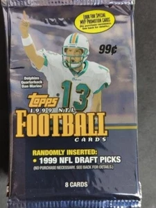 1999 Topps NFL Football 11 Karten Sealed Pack. Mögliches Autogramm Vintage Chrom - Bild 1 von 4
