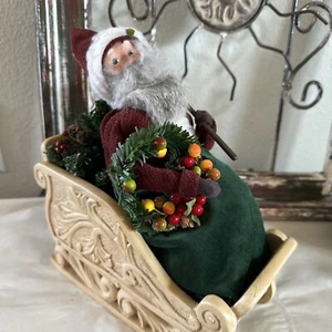 Byers Choice Christmas Caroler 2012 Santa in Sleigh 10” - Picture 1 of 9