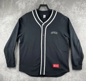 Supreme Baseball Jersey Black/White Size XL FW18 Fall/Winter 2018 Release - Picture 1 of 8