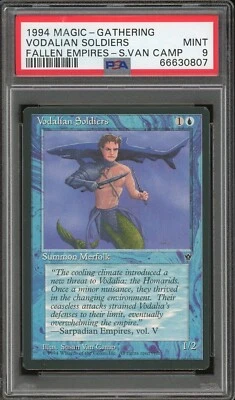 1994 Magic the Gathering MTG Fallen Empires Vodalian Soldiers (Camp) PSA 9 Mint - Image 1 of 2