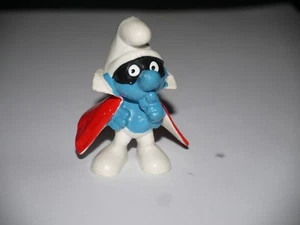 PEYO FIGURINE SCHTROUMPF SUPER HÉROS MASQUE CAPE ROUGE - Imagen 1 de 3