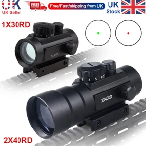 Tactical Rifle Scope Red Green Dot Sight Airsoft Optics Illuminator 11/20mm Rail - Picture 1 of 39