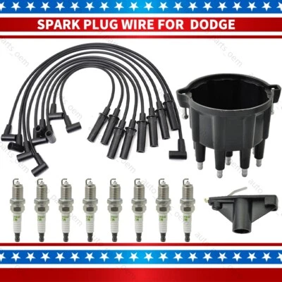 FIts 1994-03 Dodge Ram пикап и фургон 5,2 л 5,9 л провода крышка и ротор и свечи зажигания - Изображение 1 из 4