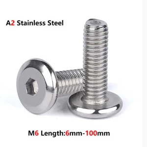Tornillos de fijación hexagonales de cabeza plana para muebles Allen de acero inoxidable M6 A2 - Imagen 1 de 4