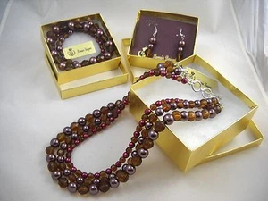 Juego de pendientes de pulsera de caoba Premier Designs nuevos con etiquetas y caja - Imagen 1 de 6