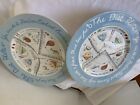Royal Stafford England Diet Plates (2) 11" Dinner Blue White Portion Control