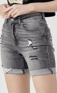 Risen Jeans Cut Off Denim Shorts Black Distressed Size 9/29 BNWT - Picture 1 of 10