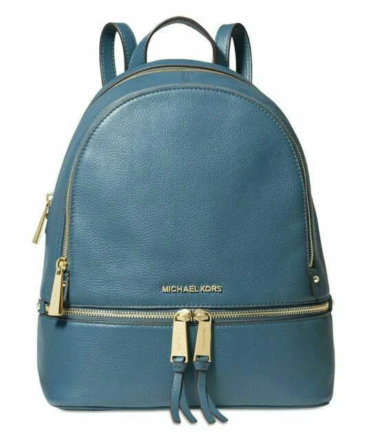 Michael Kors Rhea 30S5GEZB1L Zip Backpack for Women Medium - Dark Chambray blue