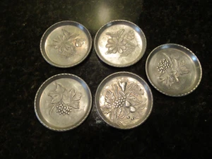 5 posavasos de aluminio martillado Everlast uvas margarita flores de frutas - Imagen 1 de 3