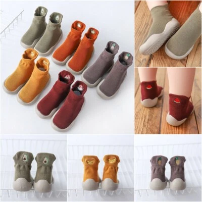 Kids Baby Girls Boys Toddler Anti-slip Slippers Socks Cotton Floor Crib Shoes - Image 1 of 4