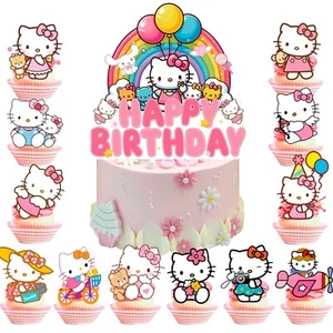 Hello Kitty Geburtstag Kuchen Topper, 1 Stück große Katze Hello Kitty Topper - Bild 1 von 11