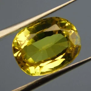 Ceylon Giallo Vero Zaffiro 7,32 Ct Pietra Preziosa Sciolta Taglio Ovale Naturale CERTIFICATA - Foto 1 di 11