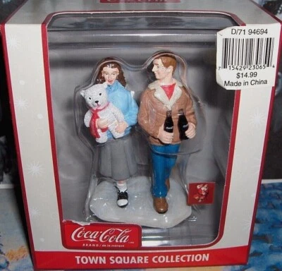 Town Square Collection`2003?`This Couple Taking A Stroll'Coca Cola Figurines-NEW - Image 1 of 4