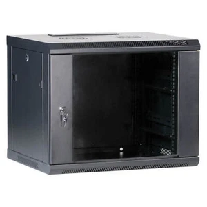 19" Wandgehäuse Netzwerkschrank Serverschrank 9HE Tiefe 500mm schwarz ProfiPatch - Bild 1 von 12