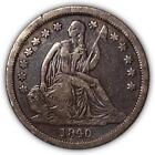 1840 No Drapery Seated Liberty Silver Dime Very Fine VF Coin, Scratches #6957