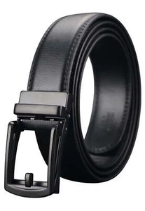 Cinturón de vestir de trinquete para hombre, cinturones de clic para hombre, cinturones ajustables para hombre con escudo - Imagen 1 de 12