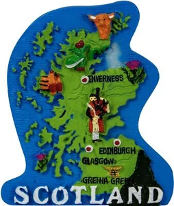 Kühlschrankmagnet Resin schottisch mit Schottland Kartendesign handbemalt - Bild 1 von 4