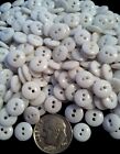 ⭐️ ANCIEN~BOUTONS CHINOIS VINTAGE 100+ "BLANC NEIGE" DIMINUTIF 2 TROUS 5/16" ⭐️