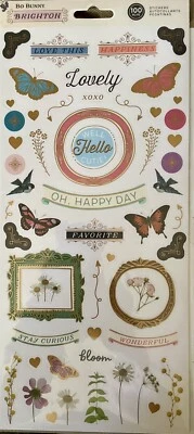 Bo Bunny BRIGHTON Stickers~100 Pieces~Quick Ship~Cute! - Image 1 of 2