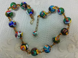 Collar Boho De Colección Grande Millefiori Cristal Floral Estrella Redonda Cuentas Ajustable Colorido - Imagen 1 de 20