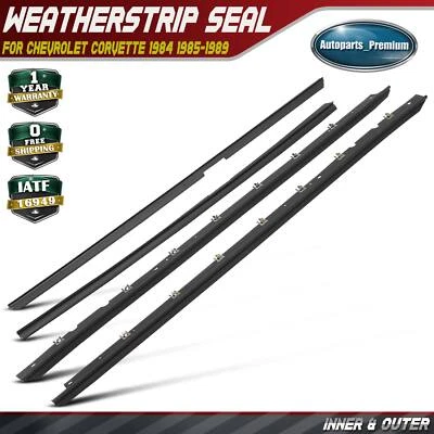 4x Kit de sellado de fieltro de barrido de ventana para Chevrolet Corvette 1984 1985-1989 Foto 1 de 4
