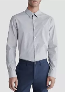 Calvin Klein Mens  Slim Fit Stretch Stripe Button-Down Shirt Black beauty  M - Picture 1 of 2