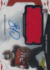 2014 Finest Jumbo Jersey Autographs Refractors #AJRCS Charles Sims  
