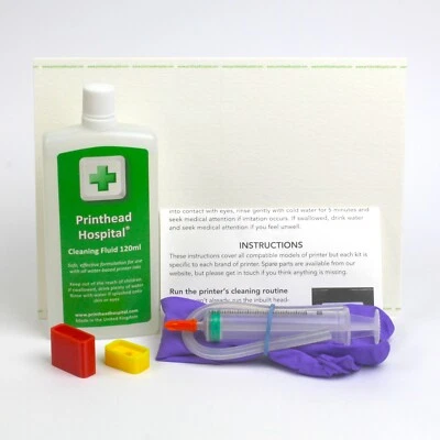 PRINTHEAD HOSPITAL Kit de limpieza de impresora de 120 ml para Epson XP WF ET SX RX BX Stylus Ecotank Workforce