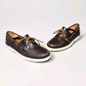 Velasca Gambaree Mens Size 9 EU 42 Boat Shoes Brown Oiled Leather Comfort - Picture 1 of 18