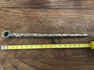 ancienne Pipe touareg En Métal Argenté afrique du nord 18 Cm Environ - Picture 1 of 7