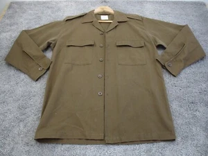 Camisa de vestir de campo del ejército sudafricano mediana 1983 manga larga abotonada marrón caqui - Imagen 1 de 12