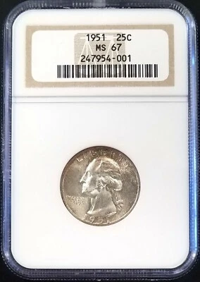 1951 Washington Quarter certified MS 67 by NGC!  - Image 1 of 4