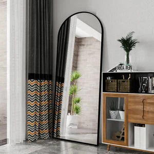 Wandspiegel Ganzkörperspiegel 180×80 Wand Standspiegel Ganzkörper Großer Schwarz - Bild 1 von 10