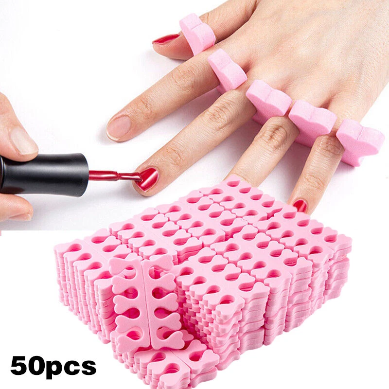 50pcs Nail Art Toes Separators Fingers Soft Sponge Manicure Pedicure Gel UV Tool - Image 1 of 4