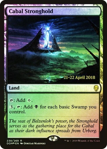 Cabal Stronghold NM/M FOIL Prerelease Promo DOM MTG Mono Black Commander Land - Image 1 of 1